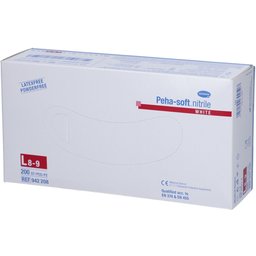 Peha-soft® nitrile white Gants d'examen non poudrés non stériles taille L 8 - 9