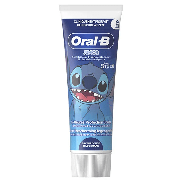 Junior 6+ Ans Dentifrice Stitch Saveur douce fluorure stanneux 75ml