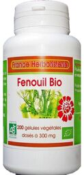 200 gélules FENOUIL BIO AB dosées à 300 mg.