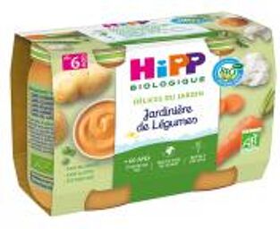 Délices du Jardin Jardinière de Légumes dès 6 Mois Bio 2 Pots - Carton 2 pots de 190 g