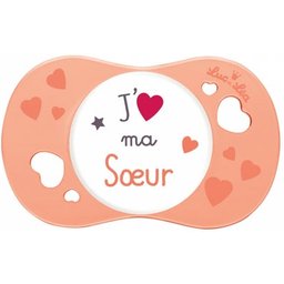 Sucette Symetrique J'aime Ma Soeur +6 Mois 1ut