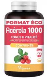 Acerola 1000 - Tonus & Vitalité - 60 Comprimés - Pot 60 comprimés