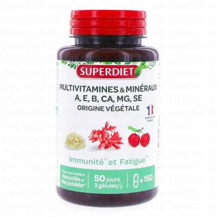 Multivitamines & Minéraux A, E, B, Calcium, Magnésium, Sélénium 150 gélules