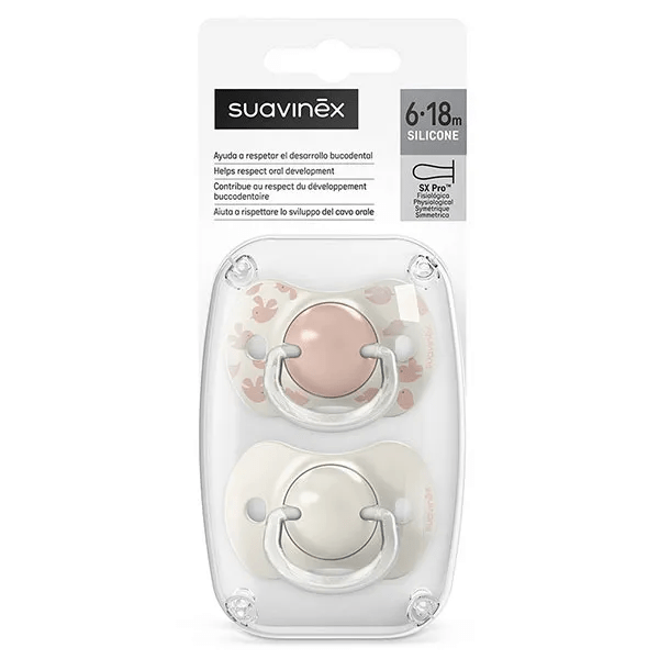 Sucettes Symétriques SXPRO 6 à 18 mois Birdies Rose x2