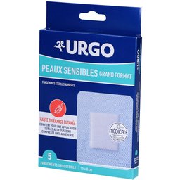 Urgo Peaux Sensibles Grand Format - Pansement adhésif stérile, hypoallergénique, pour peau