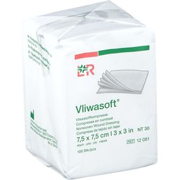 Vliwasoft® Compresse nontissé 7.5 x 7.5 cm 4 plis