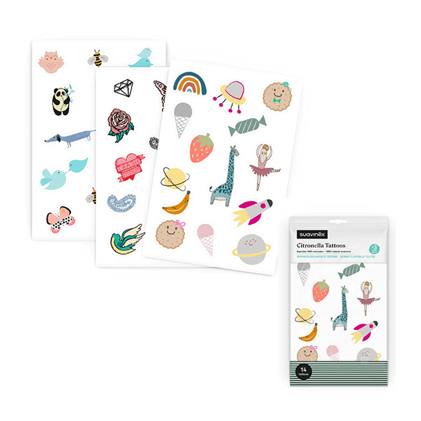 Tatouages Enfant Anti-Moustiques à la Citronelle 3A+ 14 unités