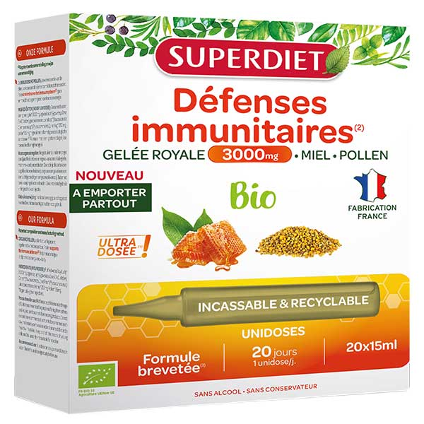 Gelée Royale 3000mg Bio 20 unidoses