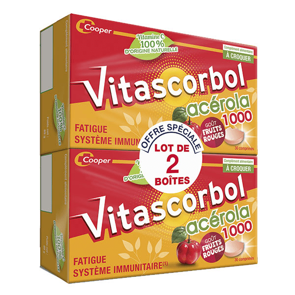 Complément alimentaire vitamine C Acérola lot 2x 30 comprimés