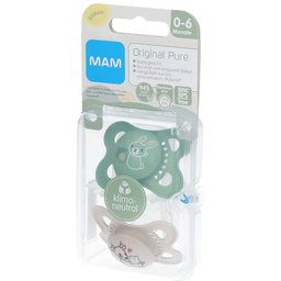 Original Pure Tétines en silicone à motif Vert-écru 0-6 mois