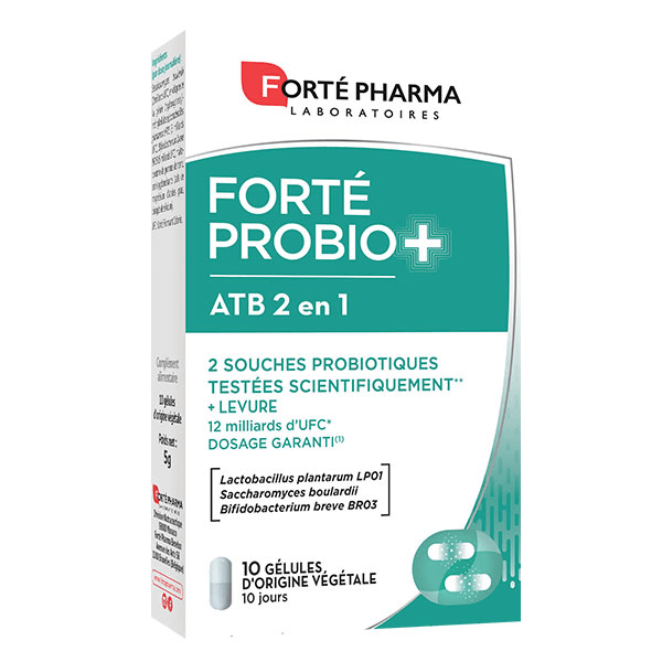 Forté Probio+ ATB 2en1 Souches microbiotiques Levures 10 gélules