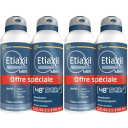 Etiaxil Déodorant Homme Anti-transpirant Contrôle 48 h - Aérosol Lot de 2 x 150ml