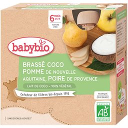 Brassé Lait DE Coco Pomme DE Nouvelle-Aquitaine Poire DE Provence dès 6 mois