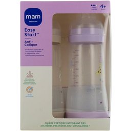 Easy Start Nature Biberon Tétine D3 Lilas Sable 320ml 2uts