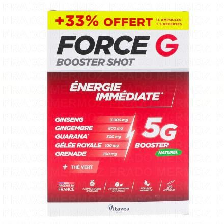 FORCE G Booster Shot - Energie Immédiate x15 Ampoules + 5 Offertes