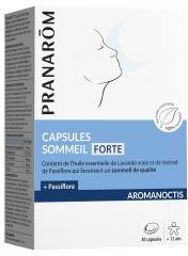 Pranarôm Aromanoctis Capsules Forte Favorise l'Endormissement et la Relaxation Aux Huiles Essentielles Biologiques 30 Capsules - Boîte 30 capsules
