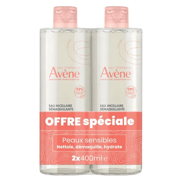 Eau Thermale Les Essentiels Eau Micellaire Démaquillante Lot de 2 x 400 ml