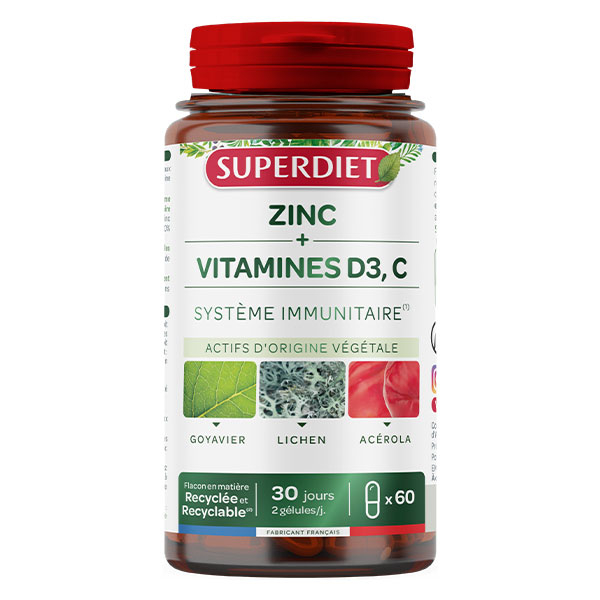 Energie Défense Zinc et Vitamine D3, C - Cure de 30 jours