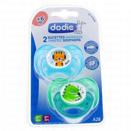 Duo Sucettes +6 mois anatomiques silicone musique REF A28