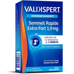 Sommeil Rapide Extra Fort 1,9 mg à la mélatonine - Complément alimentaire - 40 comprimés