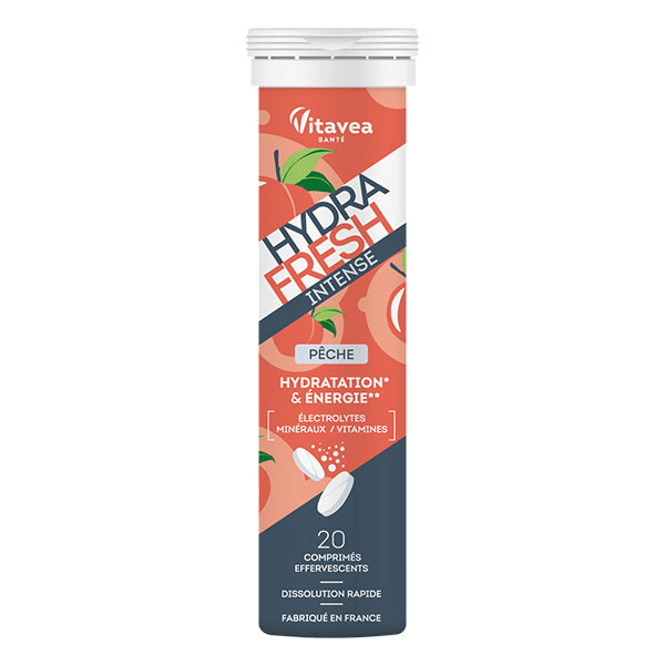 HydraFresh Intense Pêche Formule complète 20 comprimés effervescents