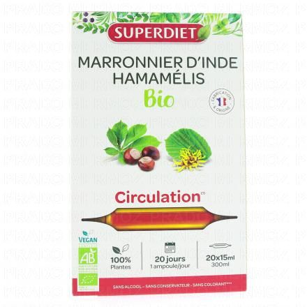 Circulation marronnier d'inde et hammamélis bio 20 ampoules