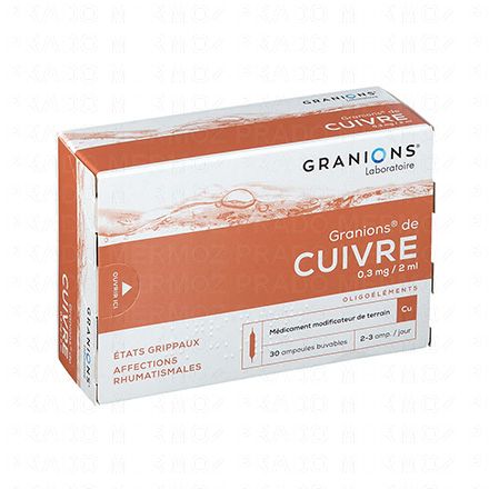 Oligoéléments - Cuivre 0.3mg/2ml x30 ampoules buvables