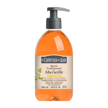 LE COMPTOIR DU BAIN Savon liquide de marseille fleur d'oranger flacon 500ml