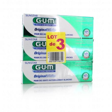 Original white dentifrice lot de 3 x 75ml
