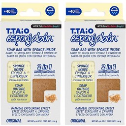 Esponjabon Savon Éponge 2 en 1 Flocons d’Avoine Gommage Doux