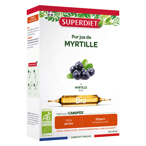 Myrtille Bio 20 ampoules de 10ml