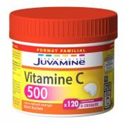 Vitamine C 500 Maxi Format 120 Comprimés à Croquer - Pot 120 Comprimés