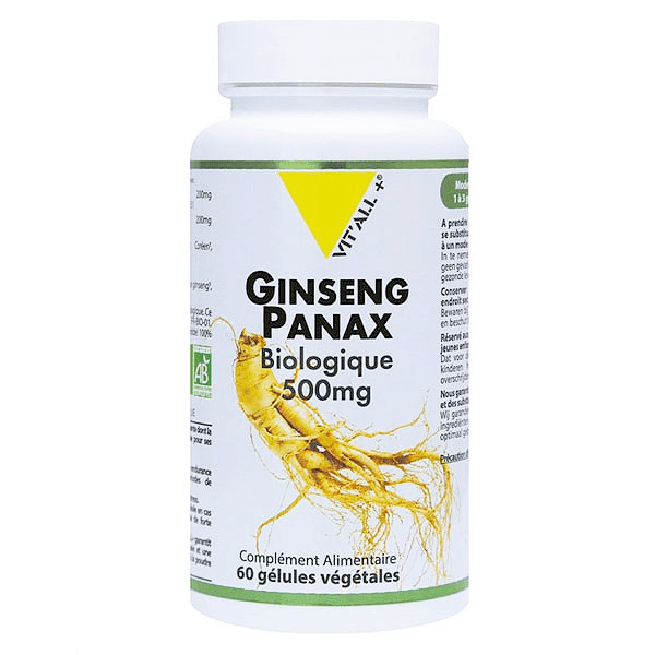 Ginseng Panax 500mg Bio 60 gélules végétales