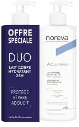 Aquareva Duo Lait Corporel Hydratant 24H 2 X 400 ml - Lot 2 x 400 ml