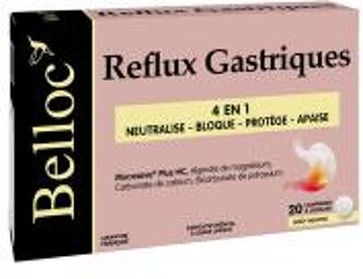 Reflux Gastriques 4en1 20 Unités à Croquer - Boîte 20 comprimés de 1,3 mg