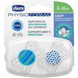 Sucette Silicone Physio Light Orthodontique Bleu 6-16M 2uts