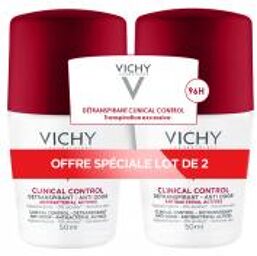 Déodorant 96H Clinical Control Détranspirant Anti-Odeur Roll-On Lot de 2 x 50 ml - Lot 2 x 50 ml