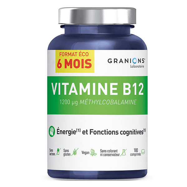 Granions Vitamine B12 - Energie, Anti-Fatigue, Système Nerveux - Format 6 MOIS
