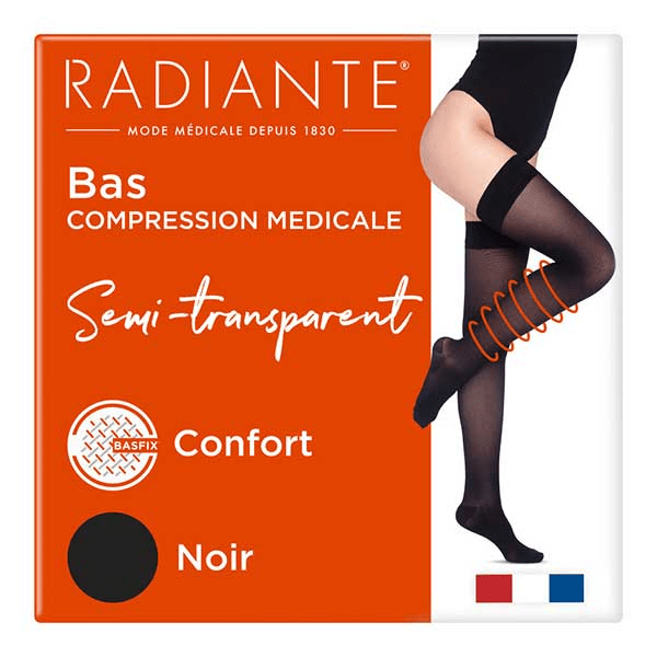 Microvoile Bas Auto-Fixants Basfix Classe 2 Moyen Taille 2 Noir