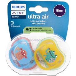 Eco UltAir Sucettes 18M+ Deco Bleu Jaune 2uts