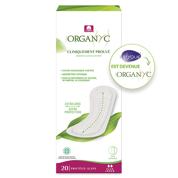Protège-Slip Extra Long Flux Léger Coton Bio 20 unités
