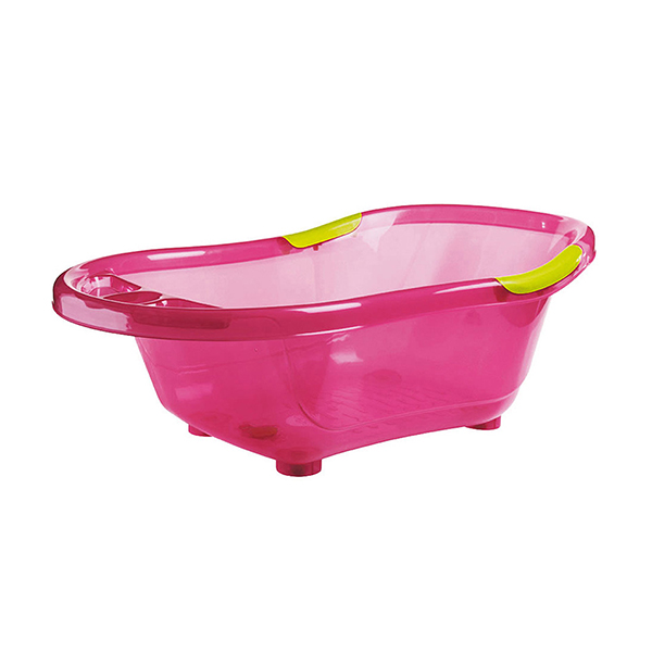 Baignoire Rigide avec Bouchon de Vidange Rose Translucide