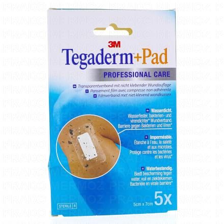 Tegaderm +Pad - Professional care - Pansement transparent avec compresse 5 pansements 5cm x 7cm