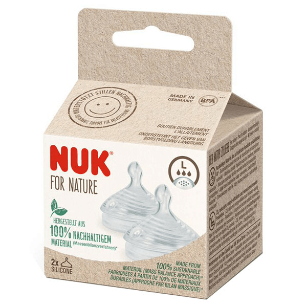 For Nature Tétine Silicone Taille L Débit Rapide Lot de 2