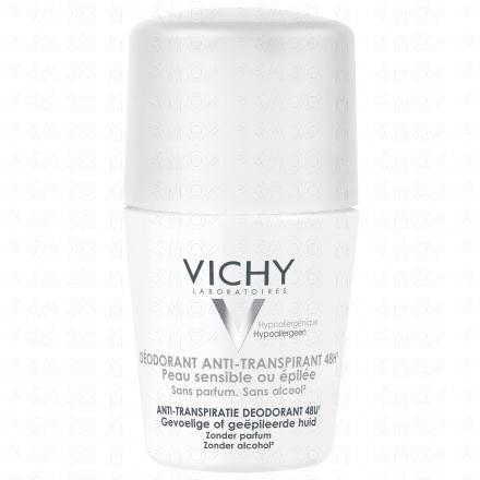 Déodorant anti-transpirant 48h peau sensible ou épilée roll'on 50ml