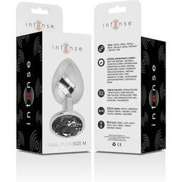Plug Anal en Métal avec Cristal Noir Taille M 1ut