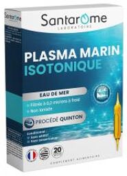 Plasma Marin Isotonique Eau de Mer 20 Ampoules - Boîte 20 ampoules de 10 ml