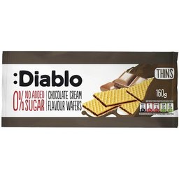 :Chocolate Cream Flavour Wafers Thins No Added Sugar 160g