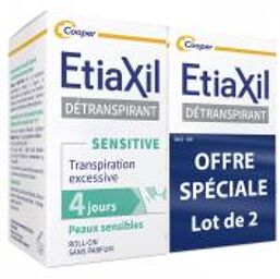 Détranspirant Aiselles Peaux Sensible Transpiration Excessive Roll-On Lot 2 x 15 ml - Lot 2 x 15 ml