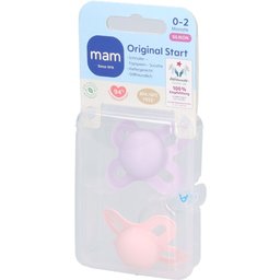 MAM Original Start Silicone Sucette 0-2 mois Pink